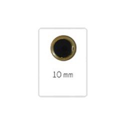 Amigurumi Veiligheidsogen Zwart/Goud 10mm - 5 paar