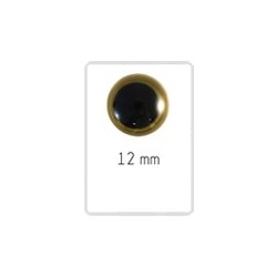 Augen Amigurumi - 12mm - 5 paar - schwarz/gold