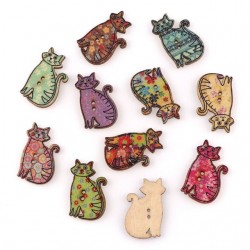 Painted wooden button 30mm...